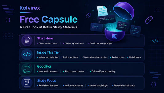 Kolvirex Free Capsule promotional graphic with text and icons on a dark background